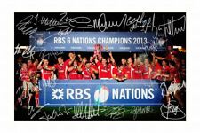 WALES RUGBY 2013 SIX 6 NATIONS CHAMPIONS AUTOGRAPH SIGNED PHOTO POSTER PRINT