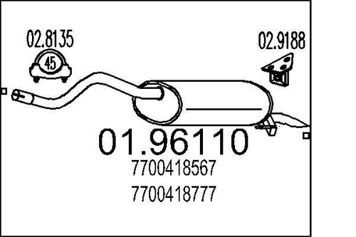 Mts 96110 muffler exhaust - 01.96110,
