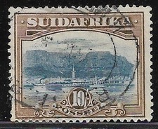 Union South Africa 1927/30 10s Cape Town & Table Mountain Single SUIDAFRIKA USED