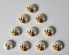 Bee pattern buttons size - 10,