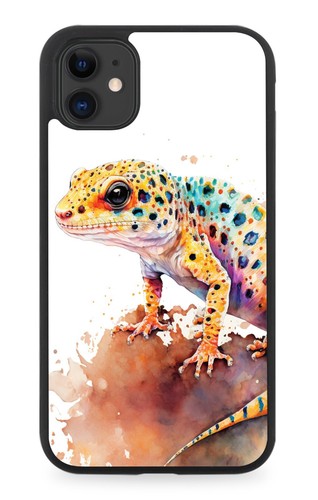 Leopard gecko rubber phone - gecko,