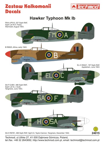 Techmod tm24015 hawker - 1:24,