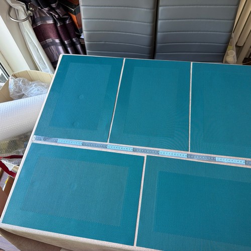 Blue plastic placemats set - set, of