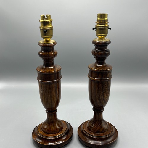 Pair vintage oak table - table, lamps