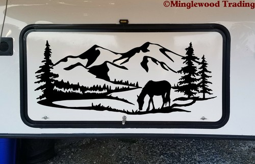 Mountain horse trees scene - mountain,