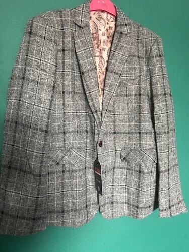 Mens jacket new grey checked - mens,