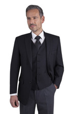 Mens Black Masonic Suit 3pc