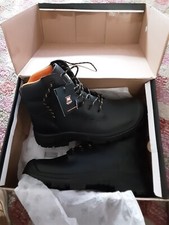 New Mens Black Leather Maverick Apollo Safety Boots Size 11