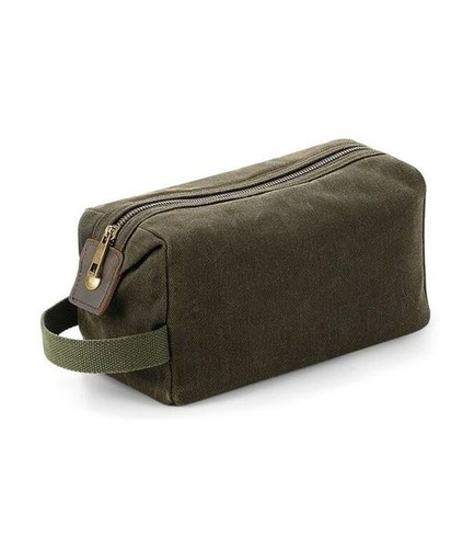 Waxed canvas wash bag - canvas,