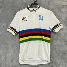 Santini SMS UCI World Champion Rainbow Stripes Cycling Jersey Size Medium
