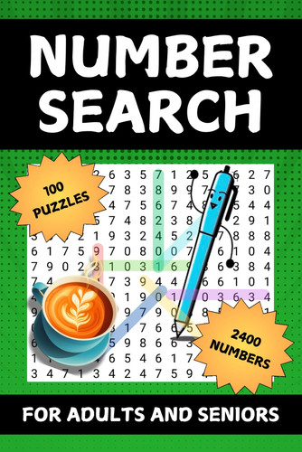 Number search puzzle book - search,