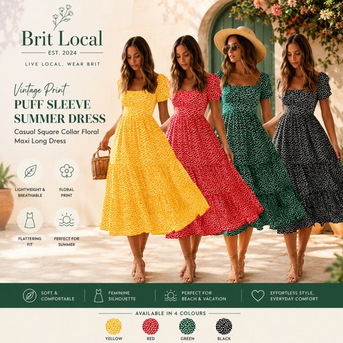 Women floral boho midi dress - women,
