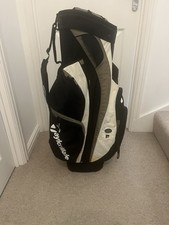 Taylormade Golf Cart Bag 14-Way Divider, Hood Strap, Black/White/Grey