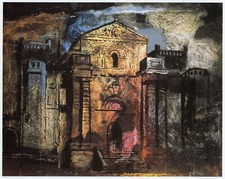 Seaton Delaval John Piper print in 11 x 14 inch mount ready to frame SUPERB