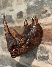 African rhino wall hanging - african,