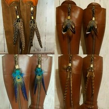 Handmade Feather Boot Tassels