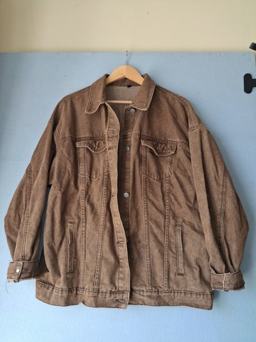 Brown denim trucker style - denim,