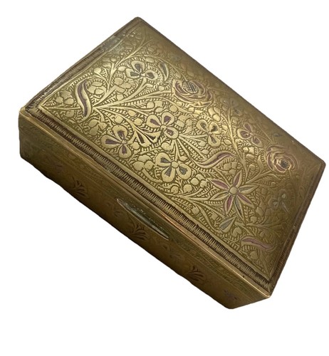 Vintage indian brass enamel - indian,