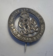 WW1  SILVER  WAR  BADGE   +