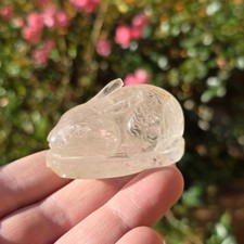 Chinese Antique Carved Rock Crystal Figure of a Rabbit or Hare 19th century QING