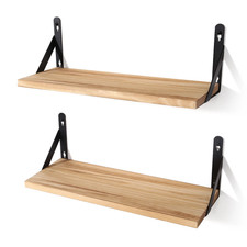 2PCS Wooden Floating Shelves