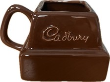 Vintage Cadburys Drinking Chocolate Block Square Mug 3" Tall Excellent Condition