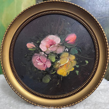 Miniature round oil painting