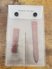 Square Scale Genuine Alligator Leather watch Strap From MONSTRAPS 16MM burgendy