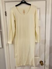 ladies cream ribbed midi bodycon dress size Large 14-16 Primark New