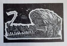 Horse-drawn wagon, Horse Team - John Farleigh - Vintage Print C1946