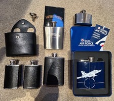 Whisky Cognac Flasks Glenlivet, South Comfort, Jack Daniels, RAF Gift Set