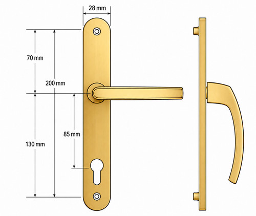 Accado door handles gold 85pz - door,