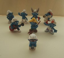 8 VINTAGE SCHLEICH SMURF