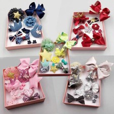 10Pcs/Set Baby Girls Boutique Head Clips Hair Bows Crown Princess Bobbles Gift