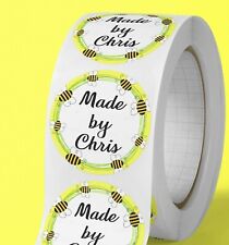 Personalised made by. Customised bees frame sticker label packaging love bees 