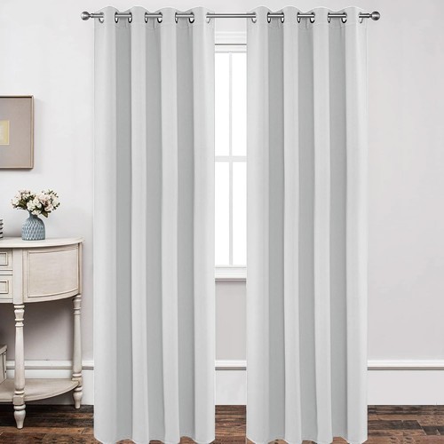 Joydeco white curtains 95in - white,