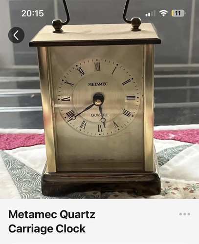 Metamec quartz carriage clock - metamec,
