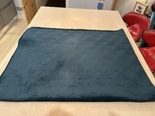 Bed Throw In Teal Velvet Effect Material for Double Bed