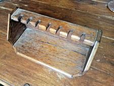 Antique Edwardian Wooden Pipe Rack Stand for 7 Pipes c1910