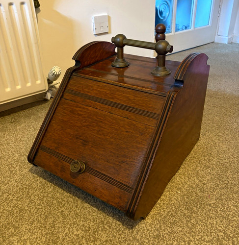 Wooden coal scuttle - wooden,