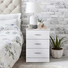 3 Draw Bedside Modern White