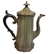 Antique Pewter Lidded Jug Late