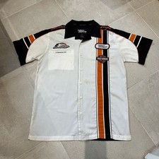 Vintage Harley Davidson Racing Men’s Shirt M Embroidered Short Sleeve Workwear