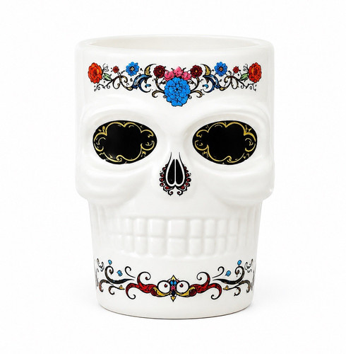Ceramic skull face novelty - face, mug