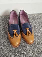 Barker's Navy Tan Leather