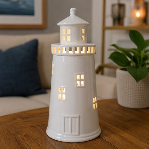 Ceramic lighthouse lamp - ceramic,