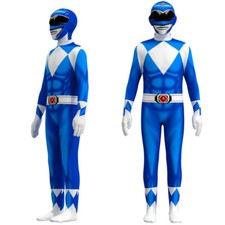 Kids Power Ranger Adults Jumpsuits Cosplay Party Costume Halloween Birthday Gift