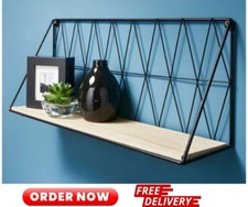 Modern Wall Shelves, Whit Black Metal Frame, Free Next Day Postage, Home Décor!!