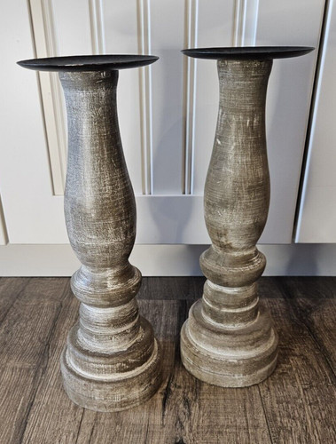 Pair rustic wood resin - wood, &