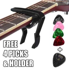 Guitar Capo Acoustic Picks and Holder Black Universal Trigger Classic Electric
